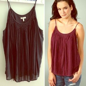 Joie Jenny smocked fringe tank - Can be Maternity